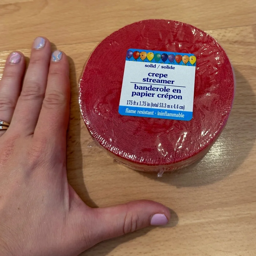 Red Crepe Streamer for Parties